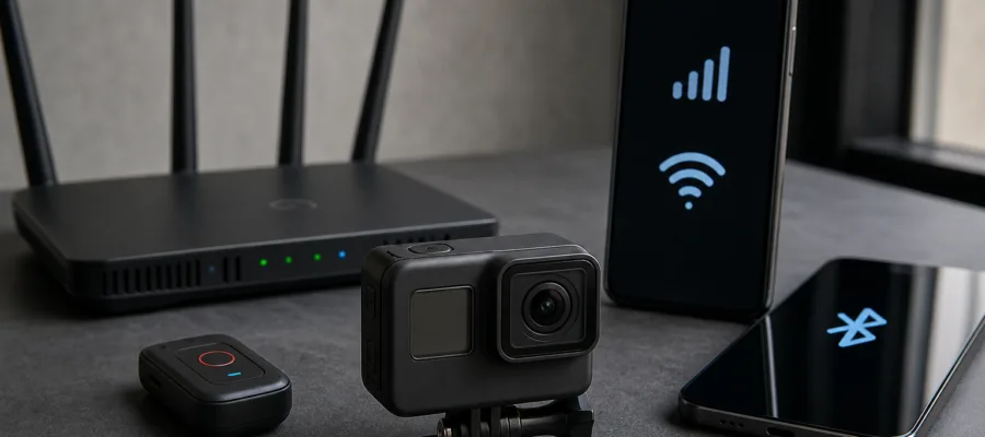 Actioncam Verbindungen optimieren: WLAN, Bluetooth und mobile Daten fuer stabiles Streaming