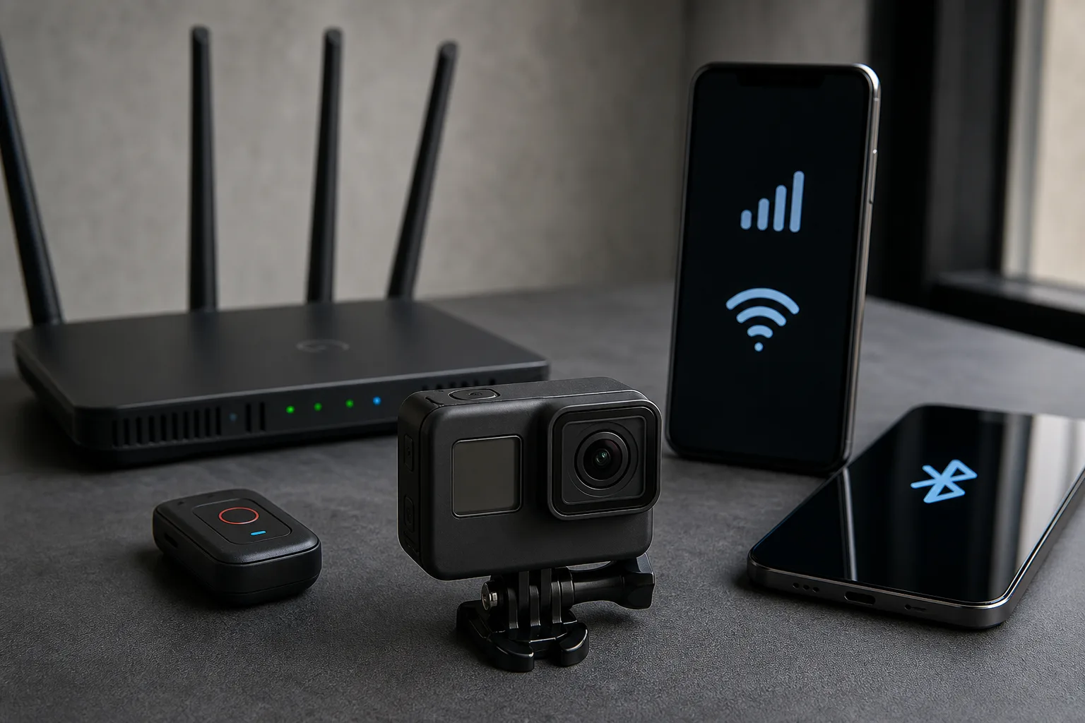 Actioncam Verbindungen optimieren: WLAN, Bluetooth und mobile Daten fuer stabiles Streaming